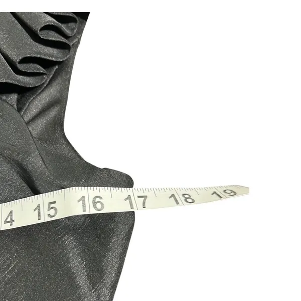 S.L. Fashions Black One Shoulder Ruffle Ruched Cocktail Dress Size 14 - Image 9