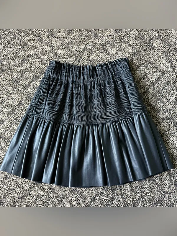 Endless Rose Smocked Pleated Faux Leather Skirt - Image 2