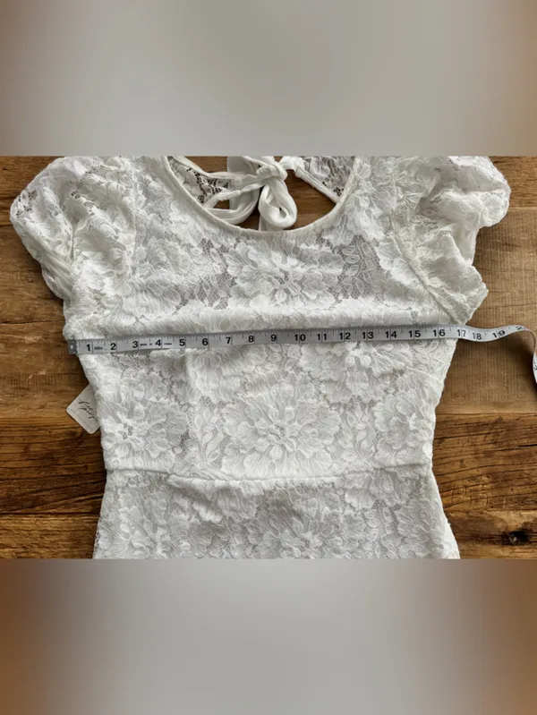 NWT Free People Ivory Hailee Lace Mini Dress ~ Size Medium - Image 10