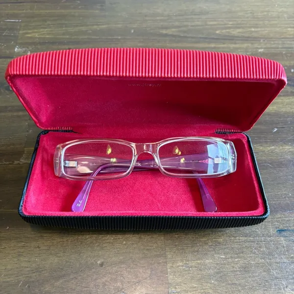 Ray-Ban Eye Glasses Clear Fram Pink Purple Reading - Image 8