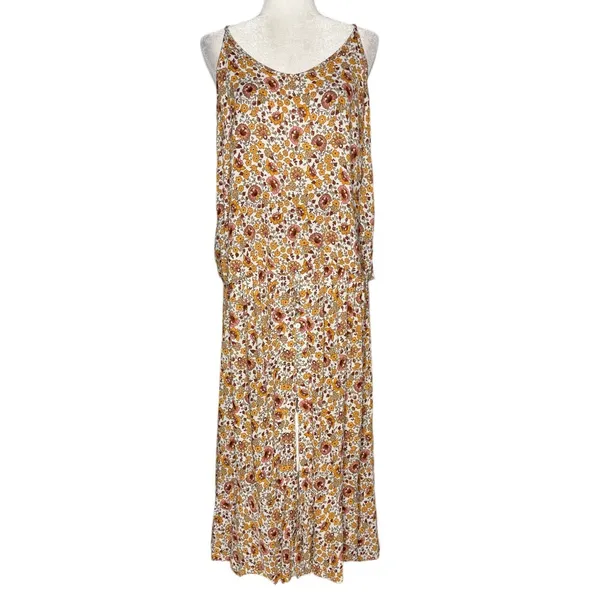 Cynthia Rowley Top Midi Skirt Set L Floral Matching Outfit‎ Peasant Cottage Boho - Image 2