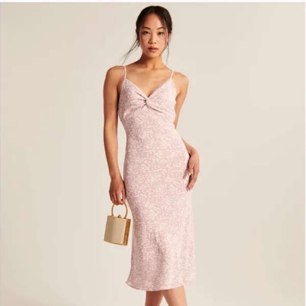 Abercrombie & Fitch Twist Front Slip Midi Dress Size XS - Image 7