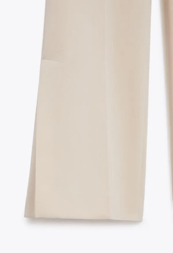 ZARA Cream Beige Wide Leg High Waisted Soft Pants - Image 7