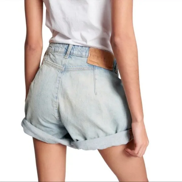 One Teaspoon Streetwalker Denim Shorts Size‎ 23 High Waist Baggy NWT - Image 2