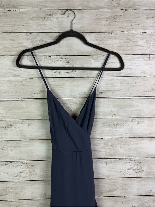 Lulus In Love Forever Granite Blue Lace-Up High-Low Maxi Dress Size Small - Image 3