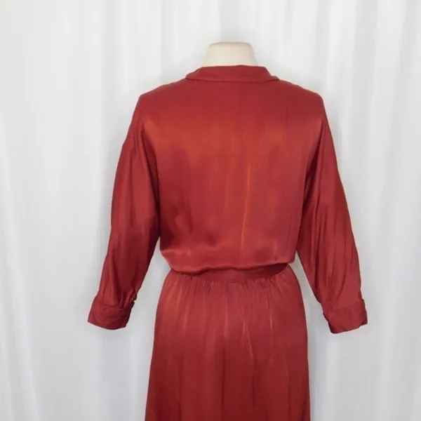 SCOTCH & SODA Maison Scotch Red Satin Wrap Dress Solid Party Cocktails Medium - Image 8
