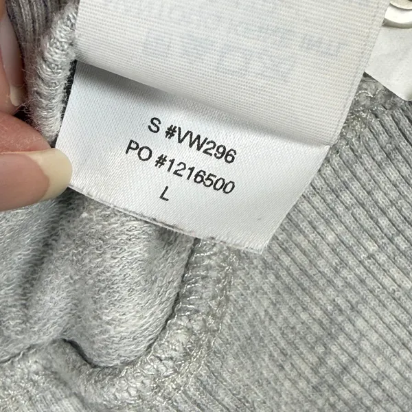 Vuori Womens Henley Pullover Sweatshirt Light Gray Organic Cotton VW296 Large - Image 9
