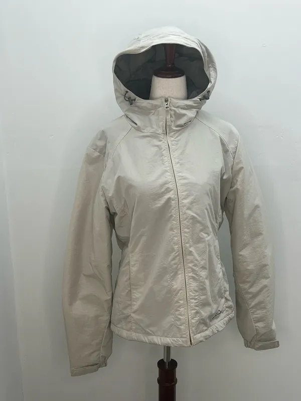 Eddie Bauer Womens Gray Hooded Thermore Insulated Fleece Lined Jacket Small - Image 2