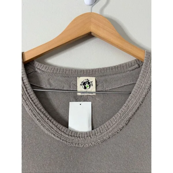 Free People Colby Raw Edge Top in Atmosphere Pullover Size Large NEW‎ - Image 4