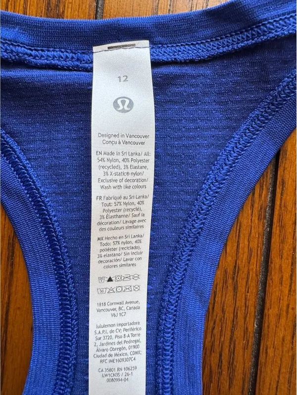 Lululemon Swiftly Tech Scoopneck Tank 2.0 Race Clubhouse Blue Size 12 NWT - Image 5