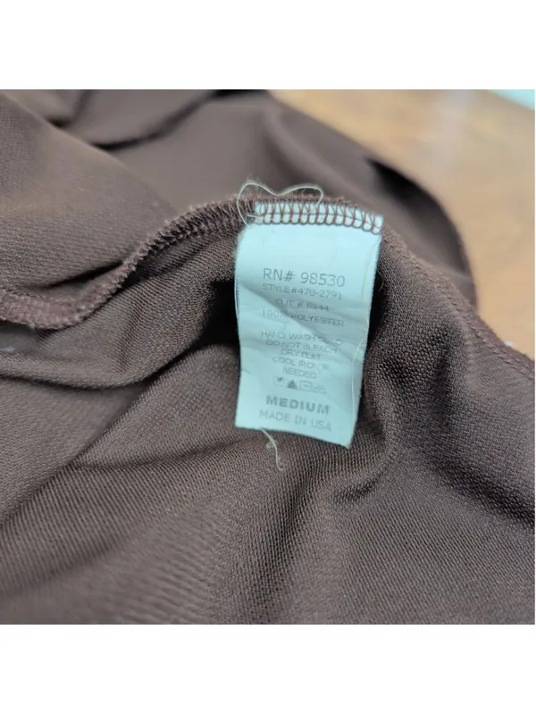 Vintage USA Made Brown Embellished Baby Doll Top - Image 3
