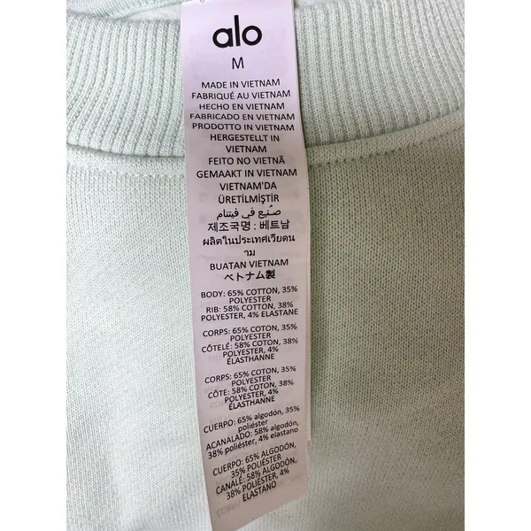 Aloha Island Alo Yoga Cropped Accolade Crew Neck Pullover Sweatshirt Spearmint Size Medium‎ - Image 9
