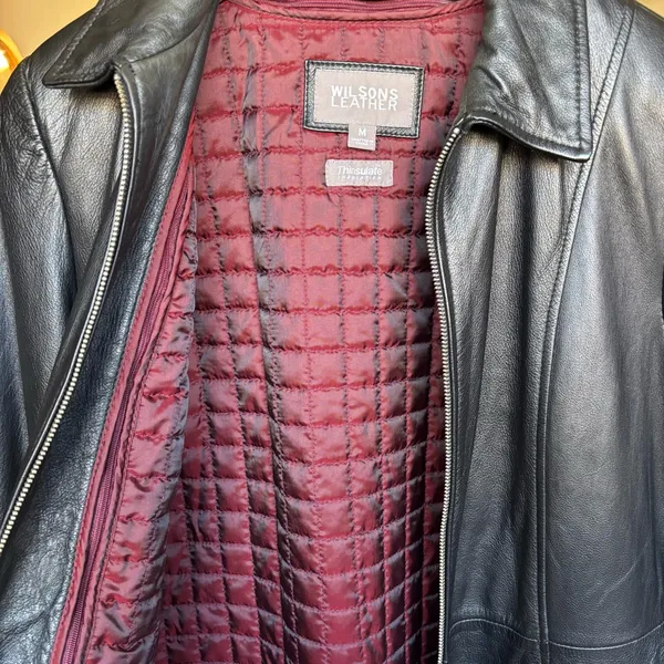 Wilsons Leather Black Zip Front Jacket Women’s Medium Genuine Leather Classic M - Image 9