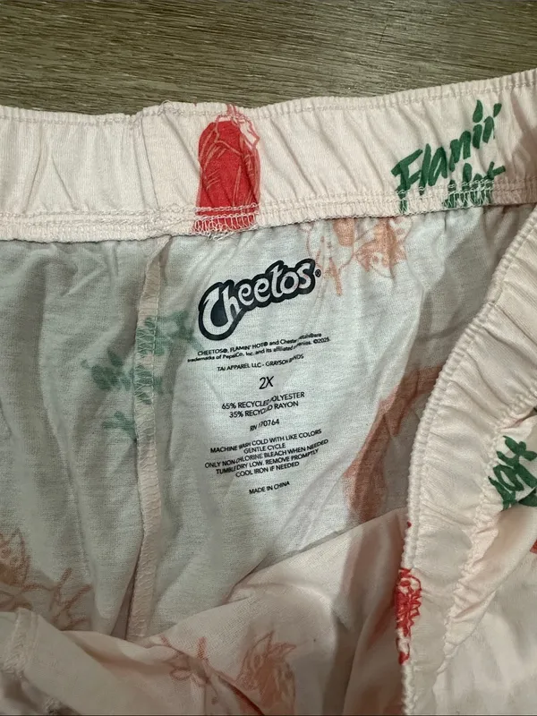 Flamin' Hot Print Women's Lounge Shorts - Pink/Red Cheetos flamingo hot shorts - Image 2