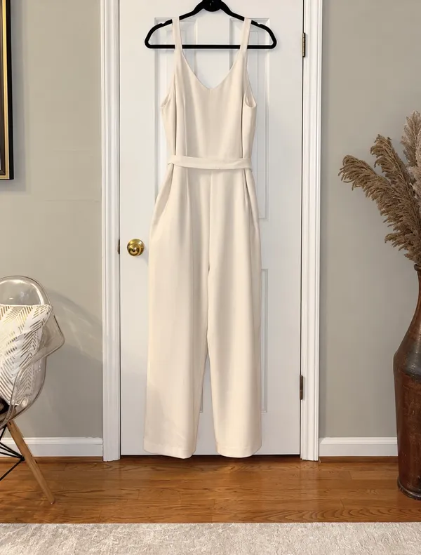 The Limited Cream V-Neck Wide-Leg Jumpsuit - Image 5