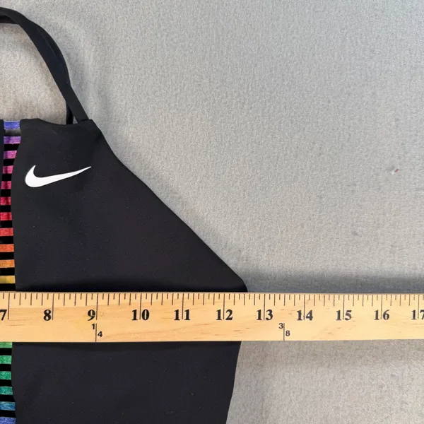 Nike Womens High Neck Sports Bra Black Rainbow Ladder Strappy Racerback XS - Image 4