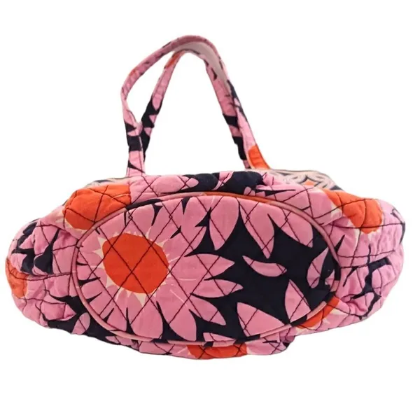 Vera Bradley Morgan Loves Me Pink Orange Floral Quilted Shoulder Bag - Image 3