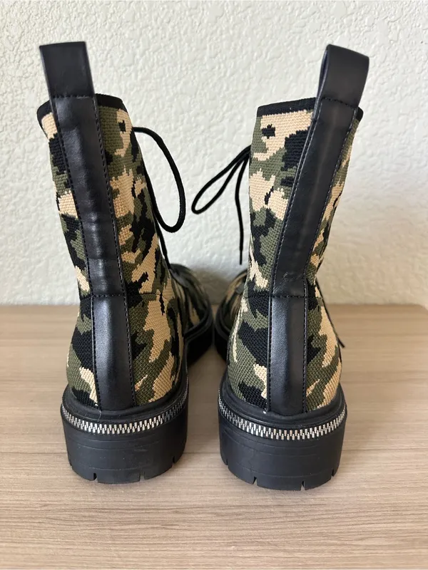 Comfort By Alexis Bendel Camo Combat Boots Green Black Grunge - Image 5
