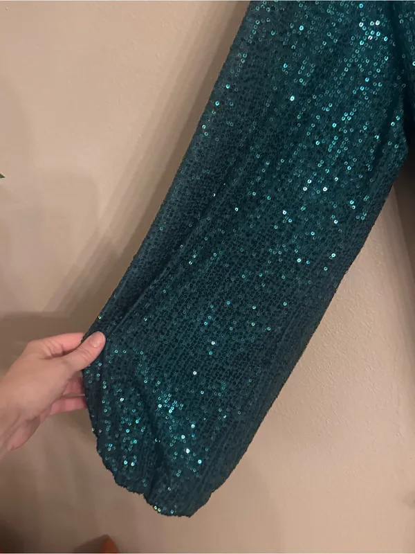 LULUS‎ Sequined Wrap Mini Dress - Image 4