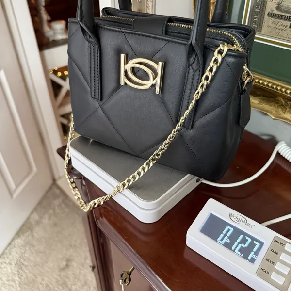 Bebe Bag Y2K Quilted Faux‎ Leather Mini Satchel Handbag Purse Small - Image 8