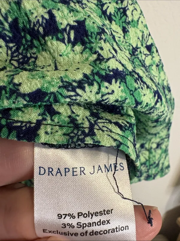 Draper James Green Floral Ruffle Sleeve Smocked Blouse - Image 4