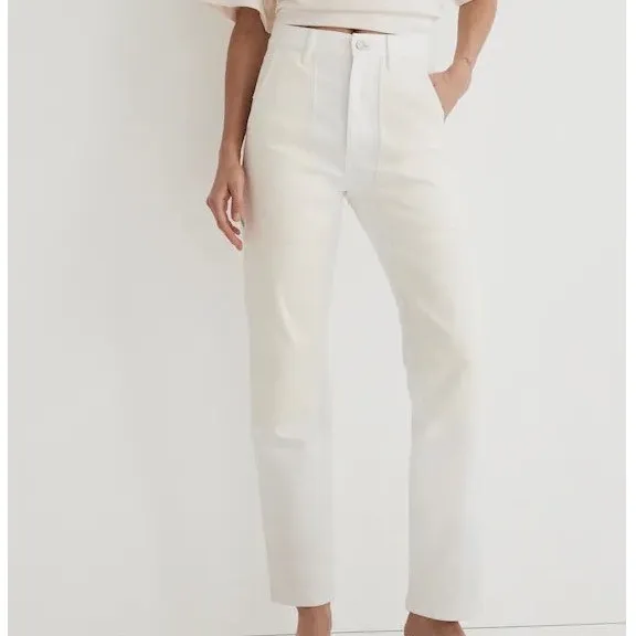 Madewell The '90s Straight Jean Two-Tone Workwear Edition Pants Utility White 30 - Image 2