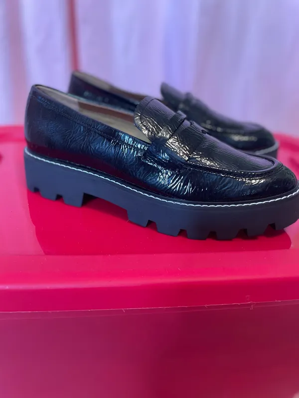 Franco Sarto Black Patent Leather Loafers, Women Shoe Size 9M - Image 5