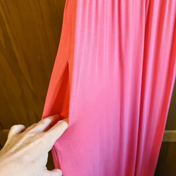 Tall Boutique Maxi Dress S/M Coral Orange Flowy Sleeveless Vacation Beeson River - Image 4