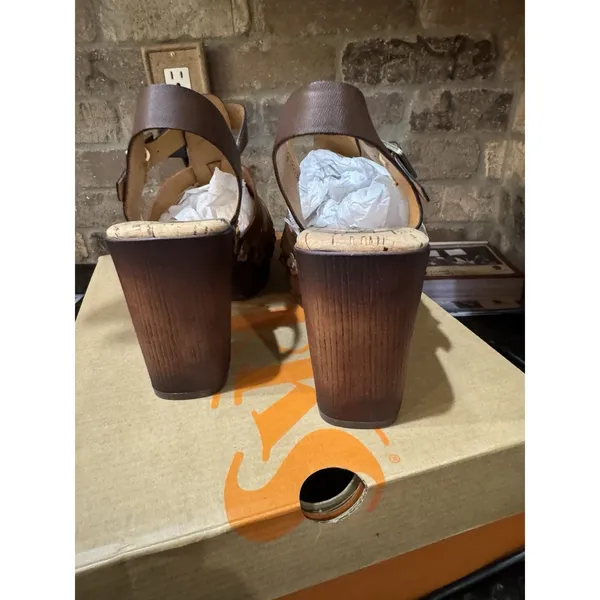KORKS Kork-Ease Willow Brown Chunky Heel Platform Sandal Clog Size 6 Boho Hippie - Image 5