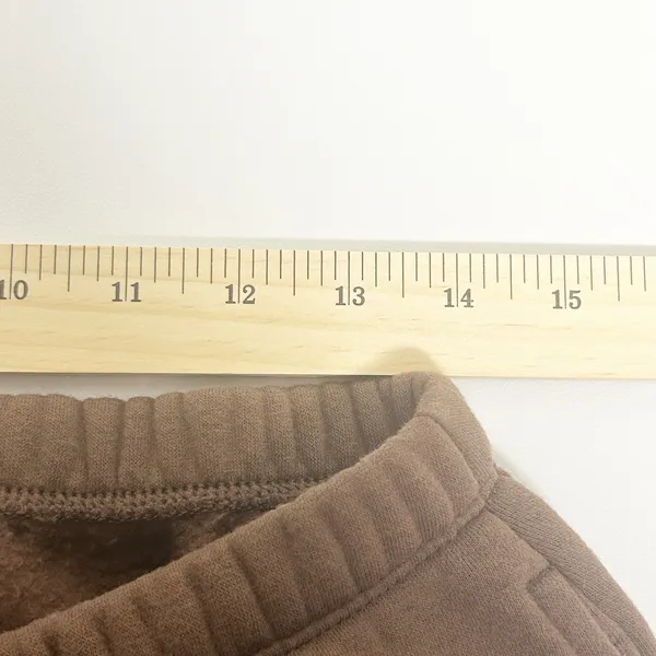 Nuuds Womens Oversized Brown Fleece Lined Classic Sweatpants‎ Joggers Size M - Image 12