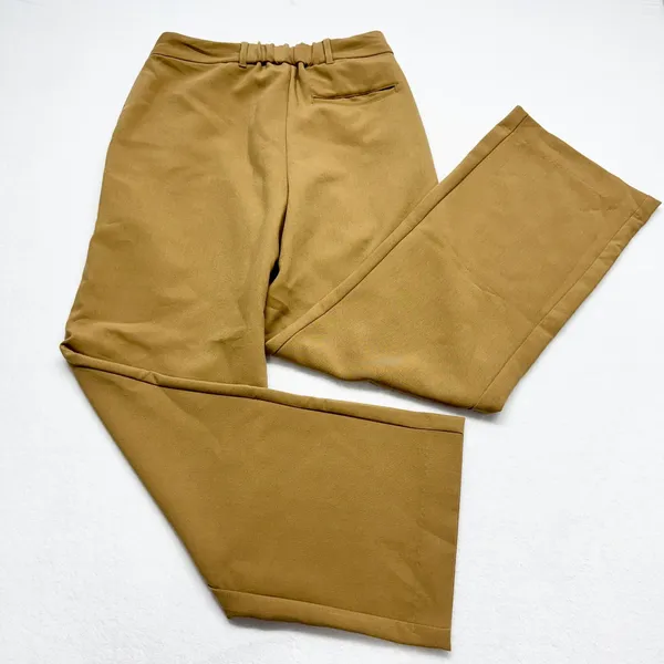 A New‎ Day Wide Leg Pleated Trousers Womens Size S Camel Tan High Rise Stretch - Image 11