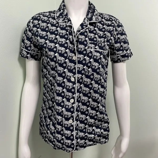 J. Crew Zebra 2 Piece Shorts Cotton Pajamas - Image 3