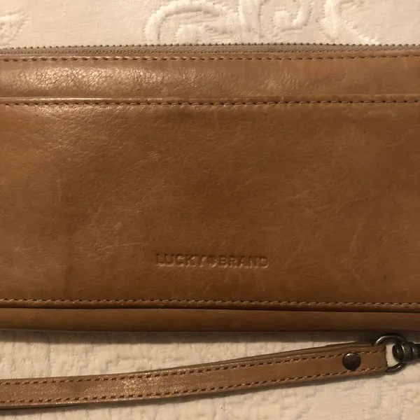 Lucky Brand British Tan Leather Long Zip-Around Wristlet Wallet - Image 7
