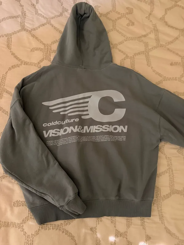 Cold Culture Greyish Blue Printed Hoodie - Image 2
