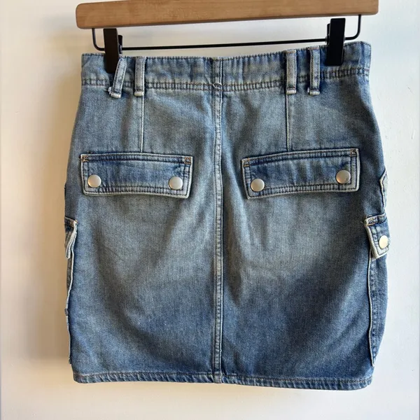 We The Free Cargo Zipper‎ Denim Mini Skirt size 26 grunge gothic boho - Image 5