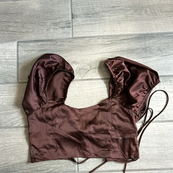 Cotton candy la brown blouse Size M - Image 5