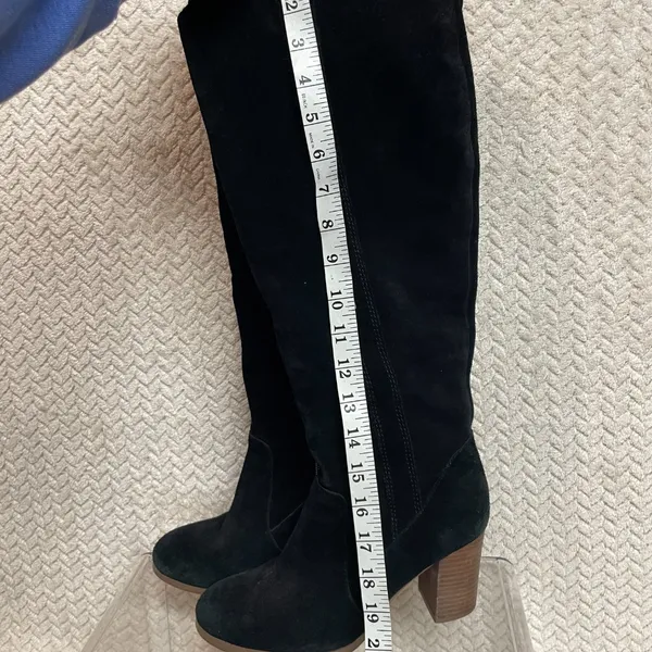Sole Society Womens‎ Cleo Knee High Black Suede Block Heel Boot Whimsigoth 8.5 - Image 9