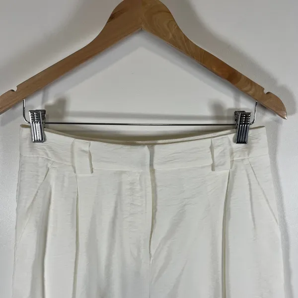 Maeve by Anthropologie‎ White Pleated Cuffed High Rise Shorts 6 Coastal Grandma - Image 3