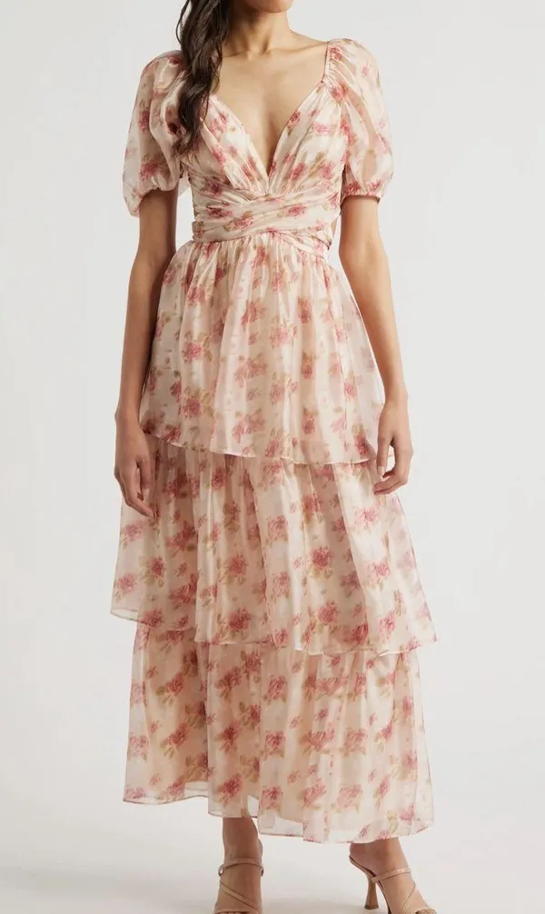 lulus Jane Chiffon floral dress - Image 2