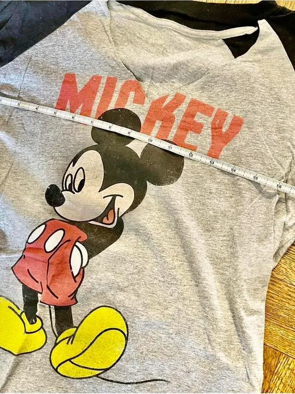 Disney NWOT Mickey Mouse Cut Out V-Neck T-Shirt - Image 4