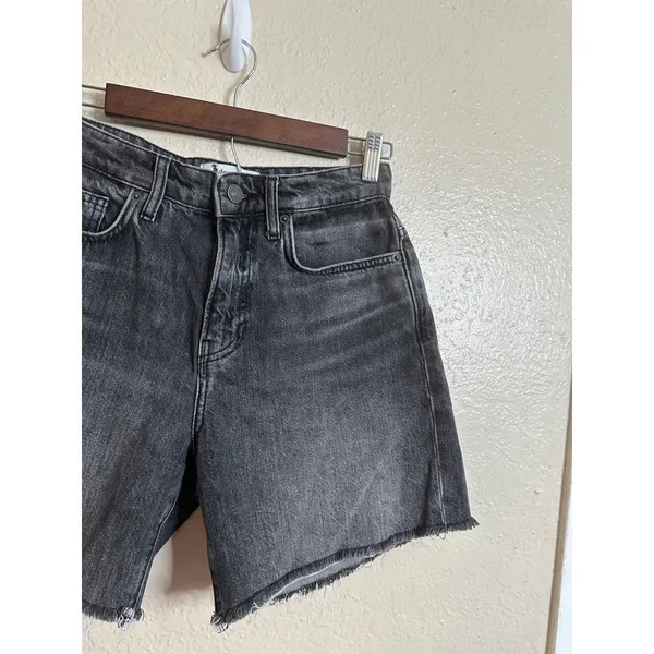 Reformation High Waisted Cut-off Denim Shorts Washed Black Womans 24 - Image 8