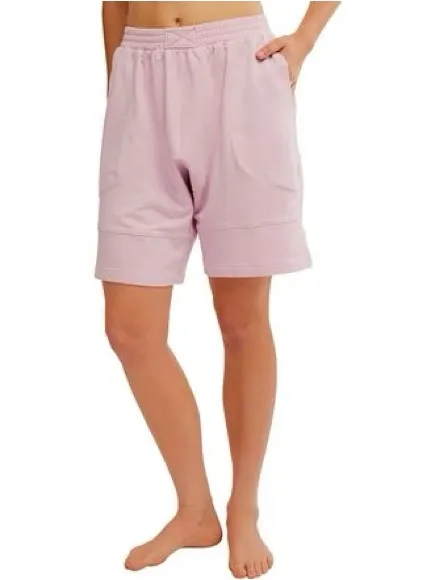 Free People Women's Casual Pink Elastic-Waist Shorts - Image 9