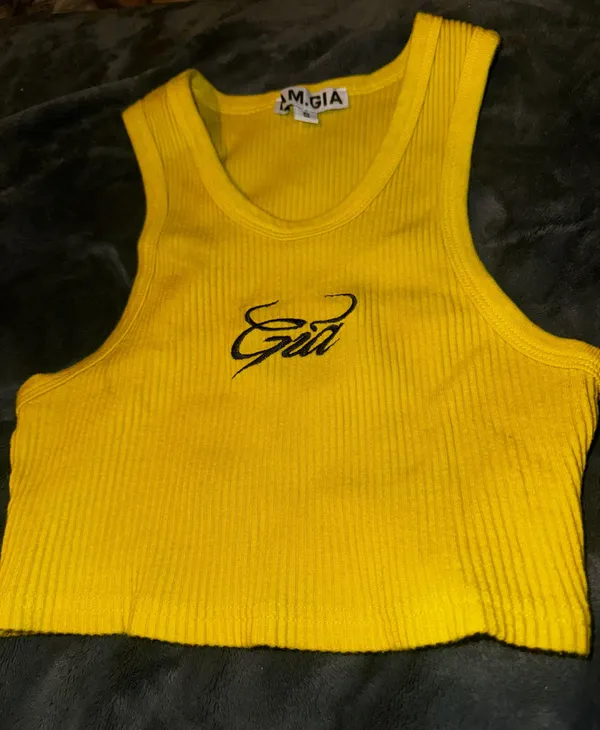 Iamgia Yellow Crop Top - Image 2