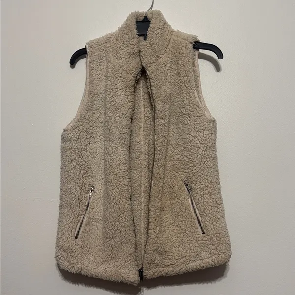 Love Tree beige Sherpa full zip cozy comfy Vest - Image 2
