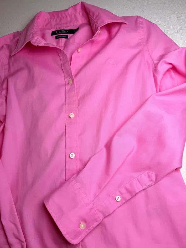 Lauren Ralph Lauren Pink Non Iron Cotton Button Down Shirt Size S - Image 9