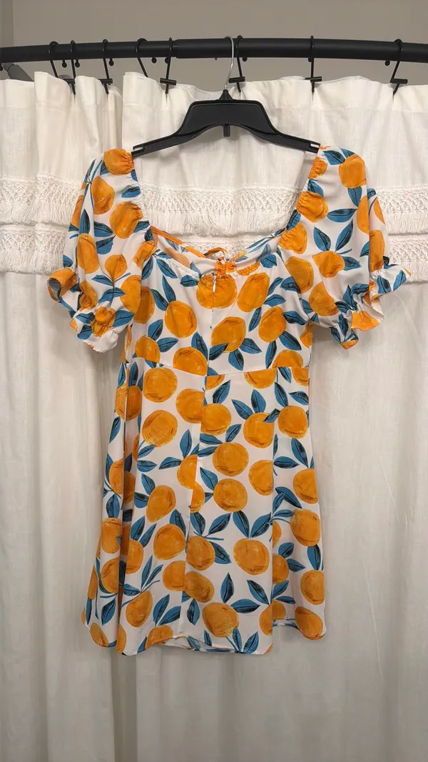 Orange Print Dress - Image 3