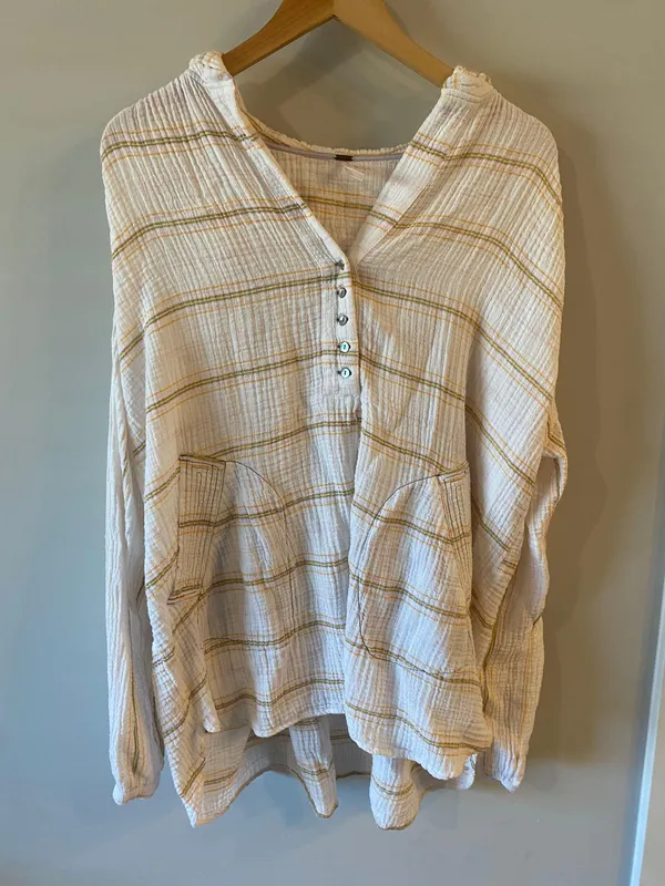 Free People Rolling Clouds Hooded Blouse - Image 4