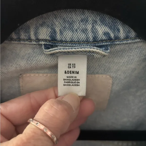 & Denim Jacket with Button Closure Blue Size XS - Image 2