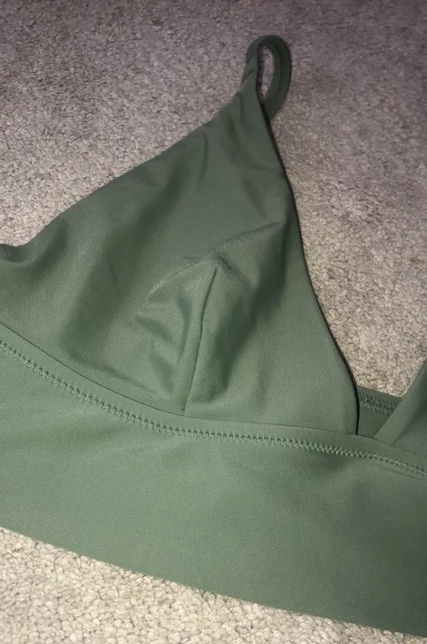 Aerie Triangle Bikini Top Green Medium - Image 2