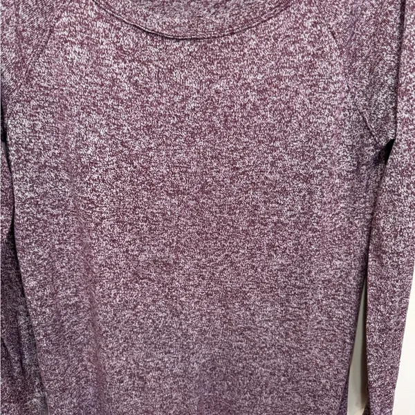 Athleta Luxe Pose Top S Tunic Long‎ Sleeve Soft Stretch Purple Wine Heathered - Image 3